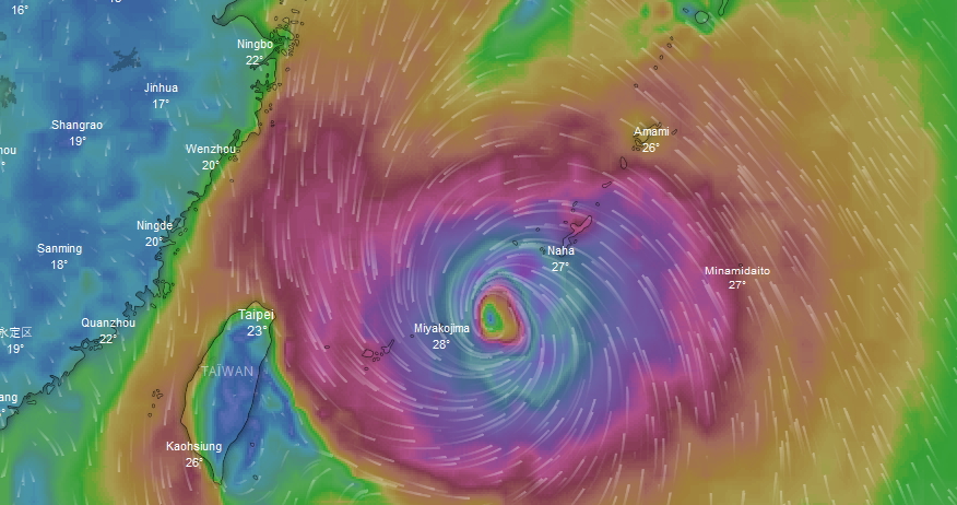 Trami typhon Taiwan Okinawa