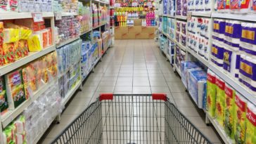 supermarché courses chariot