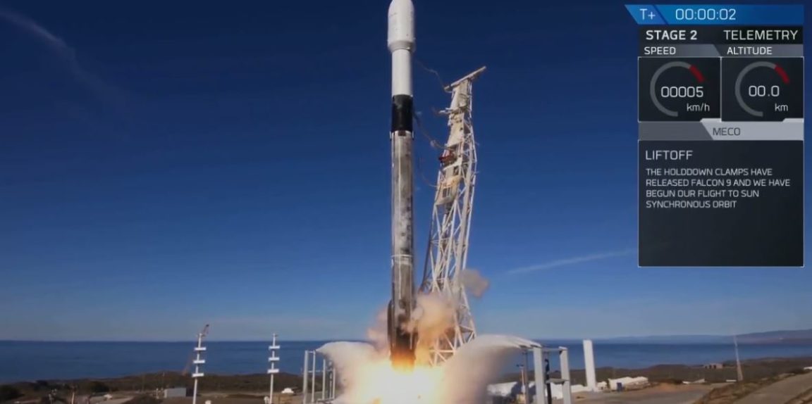 lancement falcon 9 californie