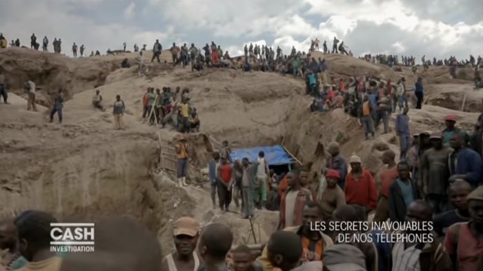 mine de tantale (coltan) Capture vidéo Cash investigation france 2 - Les secrets inavouables de nos téléphones portables