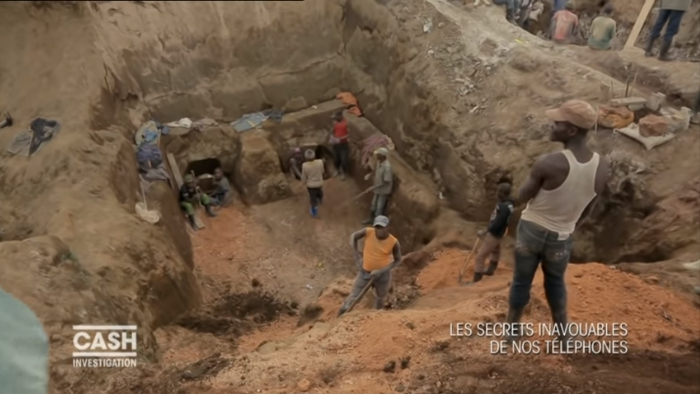 mine de tantale (coltan) Capture vidéo Cash investigation france 2 - Les secrets inavouables de nos téléphones portables