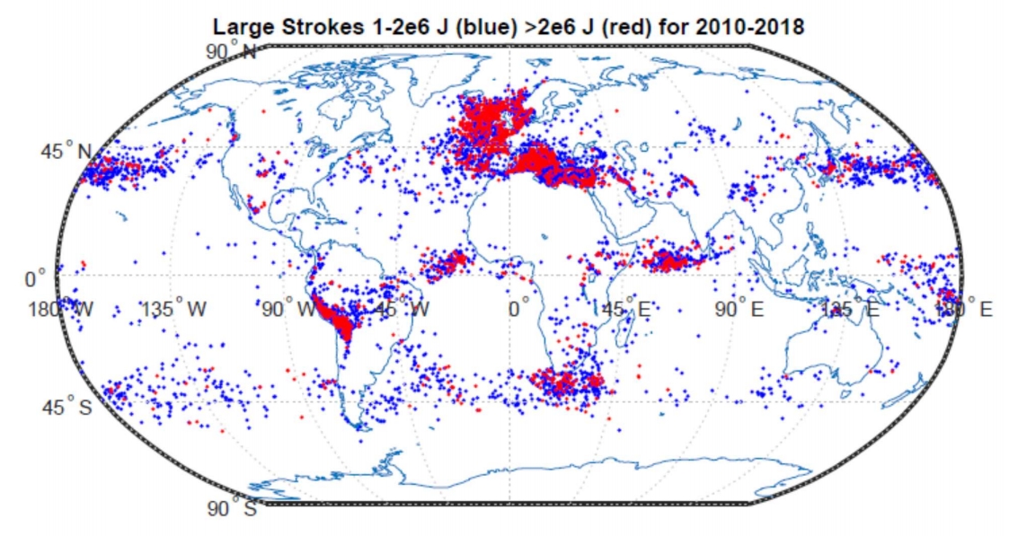 éclairs répartition