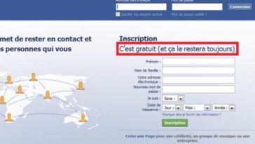 facebook gratuit et ça le restera toujours