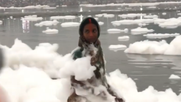 fleuve Yamuna mousse blanche 2