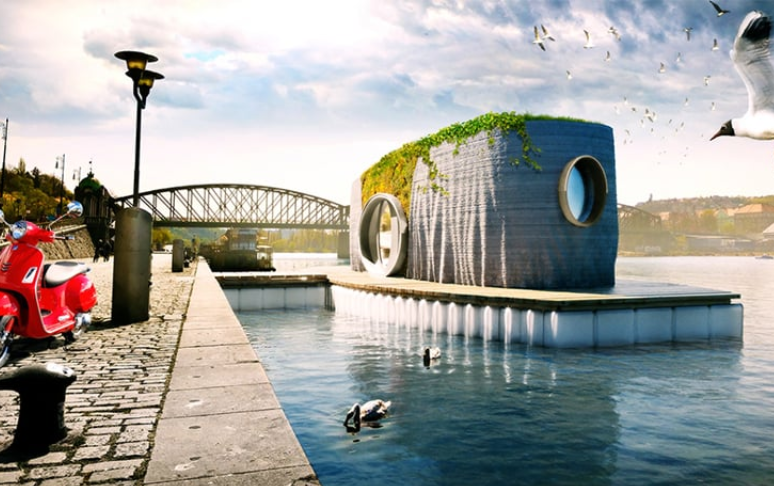 impression 3D maison flottante 2