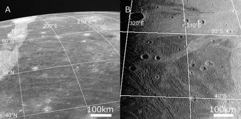 ganymede surface cratère