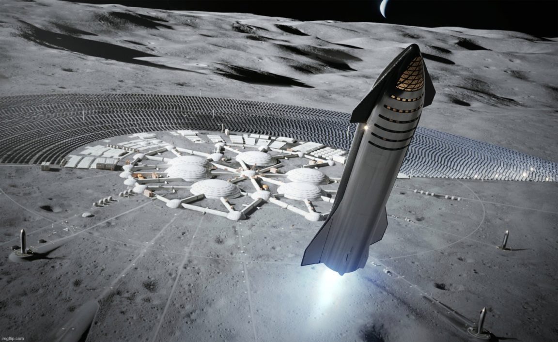 starship spacex lune blue origin