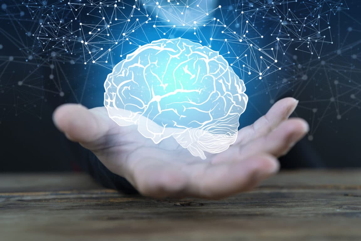 cerveau main 3D dessin homme humain