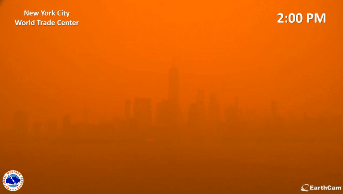 brouillard orange New York