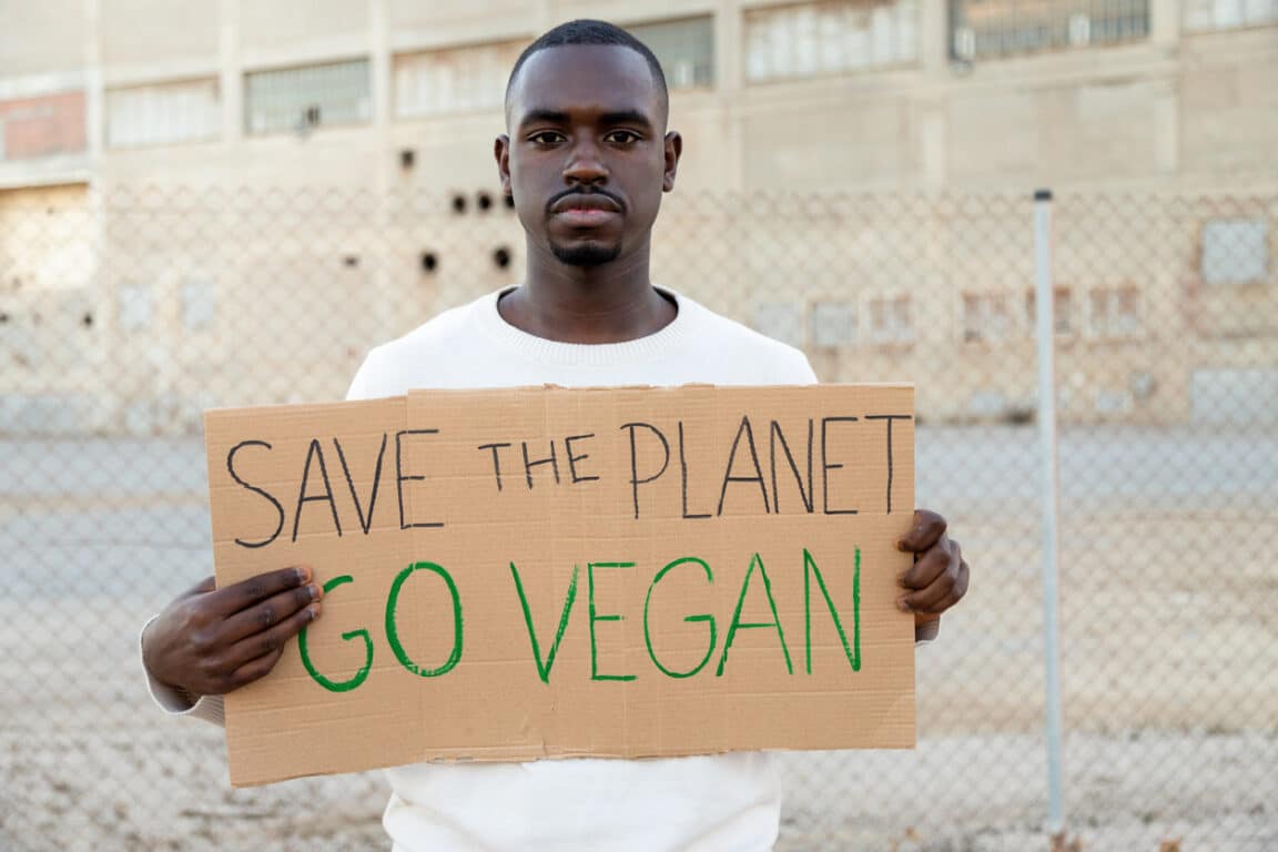 sauver la planète manger vegan homme militant écologie