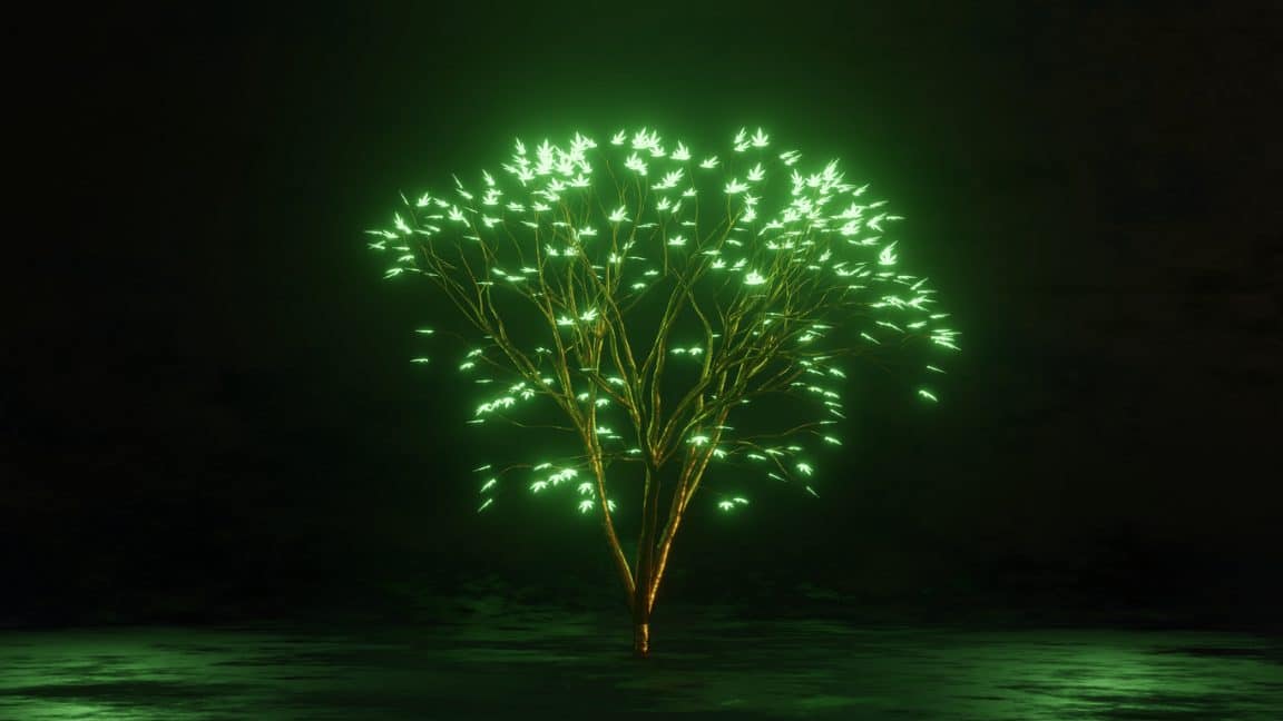 arbres bioluminescents &eacute;clairage naturel
