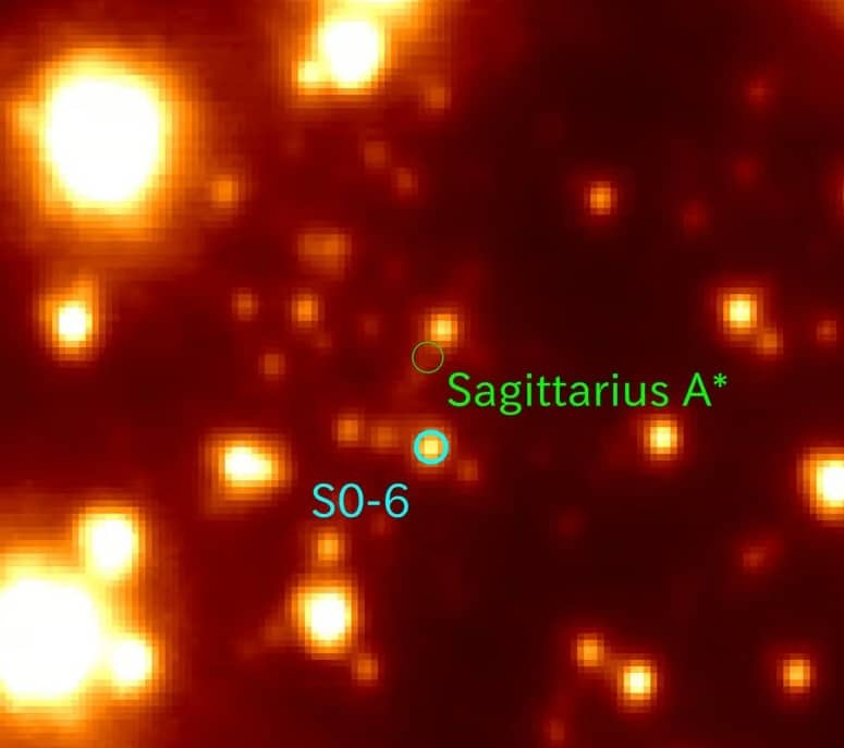 étoile S0-6 voie lactée trou noir