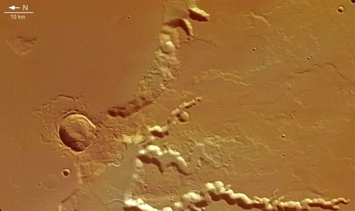 Mars glace d'eau équateur