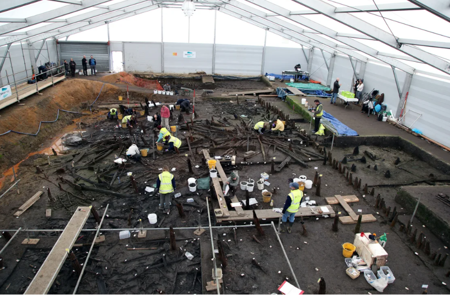 Excavation du village de Must Farm en 2016