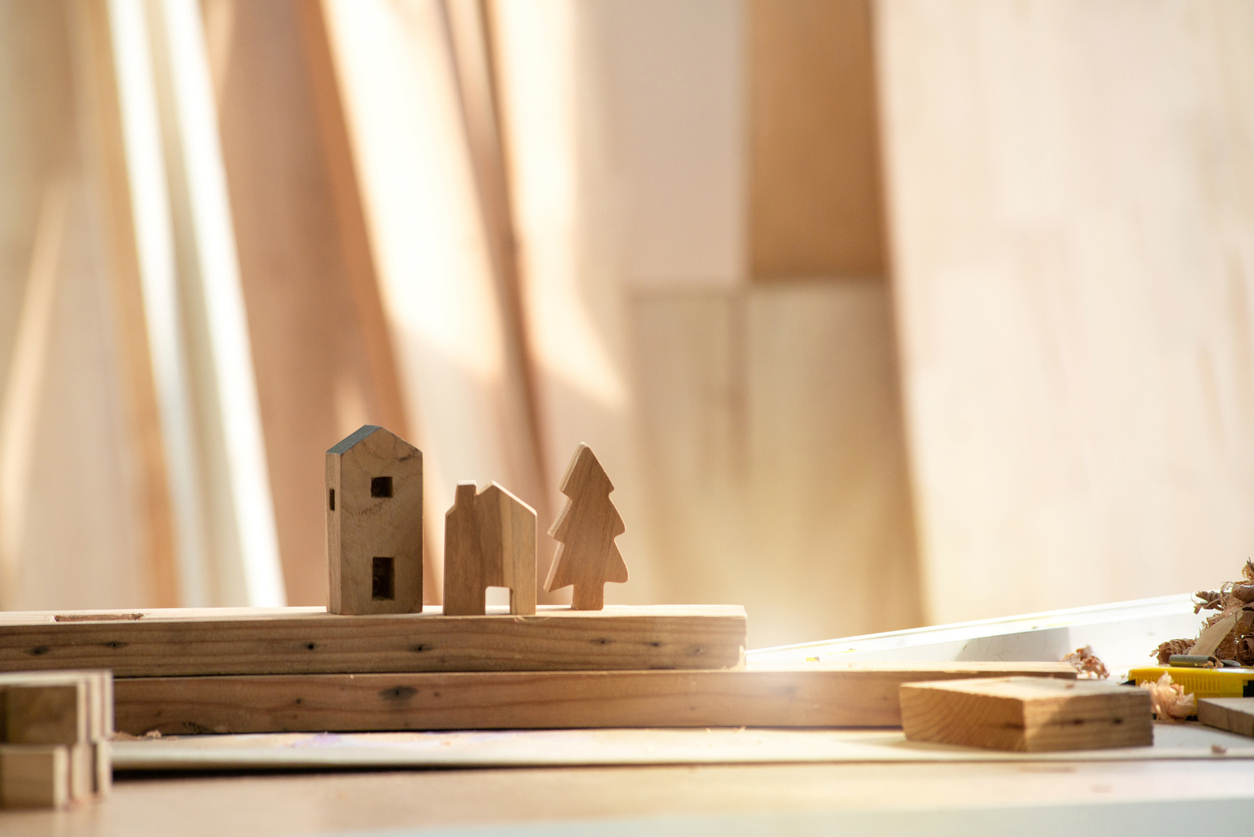 bois figurines objets maison jouets