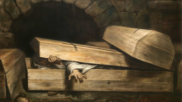 phénomène de lazare peinture l'inhumation précipitée