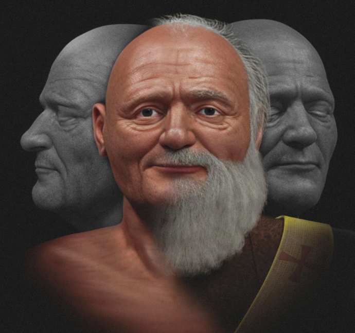 reconstruction faciale visage de saint Nicolas, le véritable Père Noël