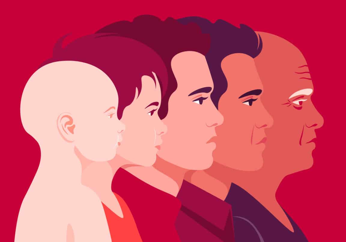 enfant et adulte. Enfance, jeunesse et vieillesse espérance durée de vie longévité stades de la vie