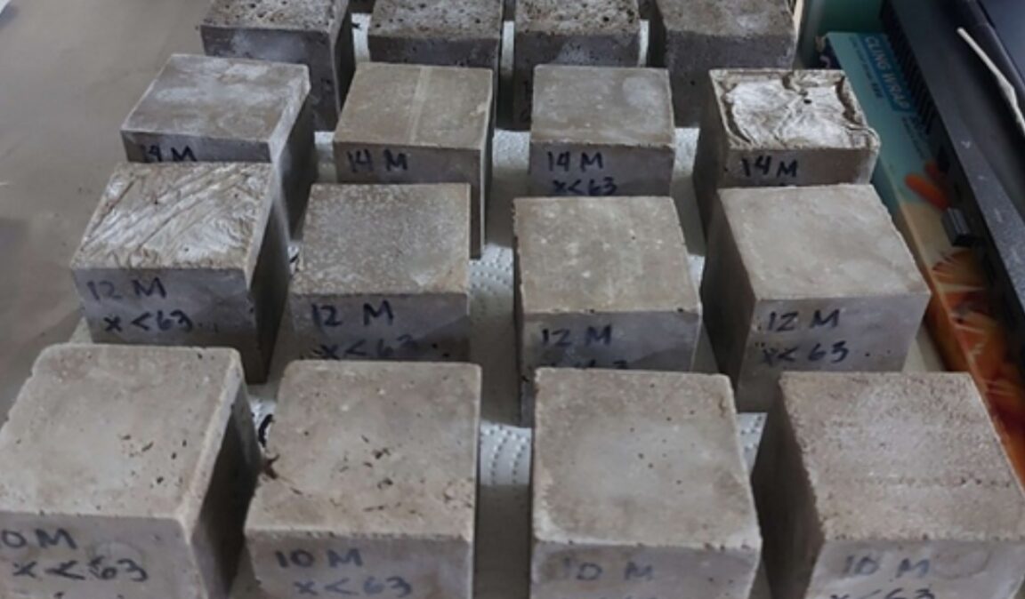 mortier construction cendre volcan